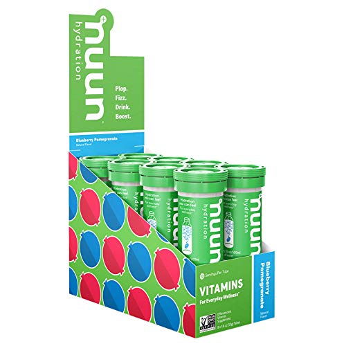 Nuun Vitamins Electrolyte Tablets with Vitamin D, C, E, A, & B6, Folic Acid, Magnesium & 4 Other Essential Electrolytes, Gluten Free & Vegan, Blueberr