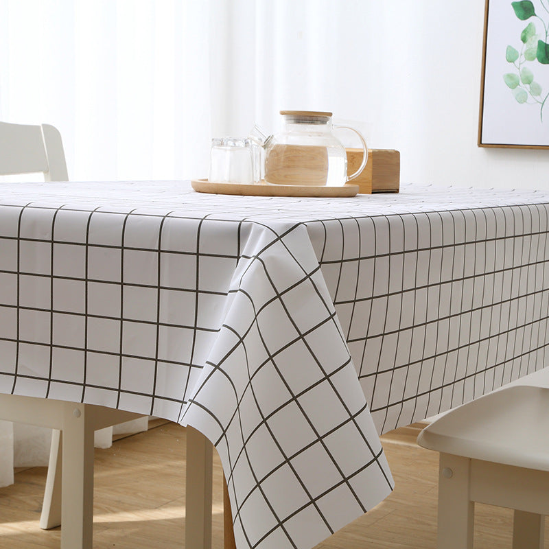 W224 Checkered oil-proof tablecloth coffee table cloth waterproof and washable