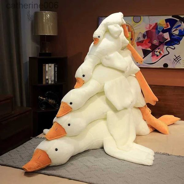 Animals Big Size Fluffy Duck Toys Sleep Pillow Cute Animal Stuffed Swan Goose Plush Dolls or Mat Kids Girls Birthday GiftL231228