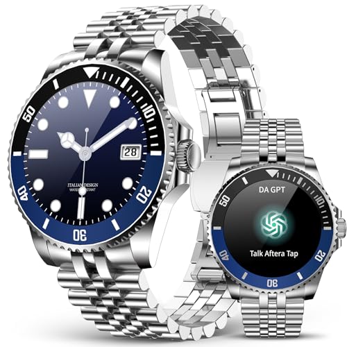 2025 DA GPT Smart Watch for Men, Heart Rate, Stress, Blood Oxygen, Sleep Monitor, 107 Sports Modes, Waterproof Round Watch, 1.19-inch AMOLED Display,