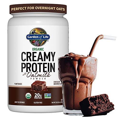 Garden of Life Creamy Organic Vegan Protein Powder + OatMilk, 20g Complete Plant Based Protein, Coconut Water, MCTs, Sprouted Grains, Prebiotics, Prob
