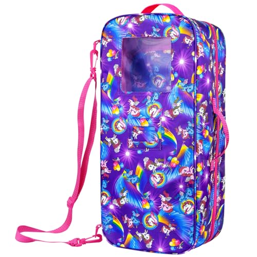 Ecore Fun 18 Inch Doll Storage Bag Travel Carrier Unicorn Case Great Fit for 18" Girl Dolls with Multi-Pocket | Doll Carrier Bags Perfect for 18IN Dol