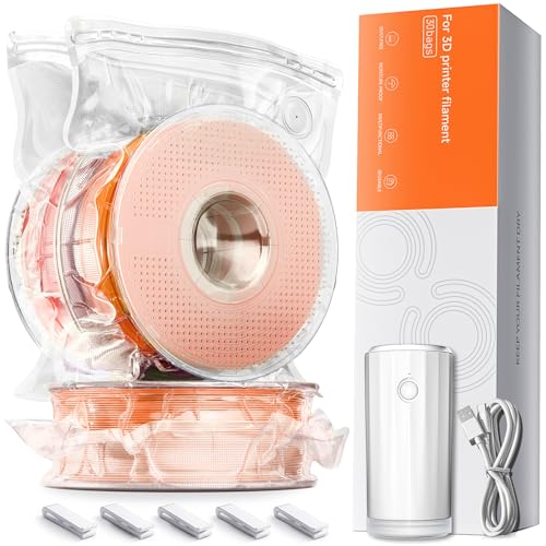 Filament Storage Bags with Auto Pump - Upgraded 30 Extra Large Filament Bags (14.9 * 13 inch) Plus 30 Desiccants and 5 Clips - Extra Large Filament Va