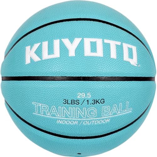 KUYOTQ 3LBS-3.3LBS-2.2LBS Weighted Heavy Basketball 29.5-28.5" Composite Indoor Outdoor Training Size 7-6 Basketball Equipment for Improving Ball Hand