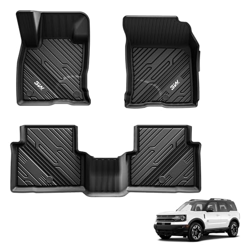 3W Floor Mats Fit for Ford Bronco Sport 2021-2024 2025 Non-Slip Odorless All Weather TPE Car Accessories Custom Fit Full Set Ford Bronco Sport Car Mat