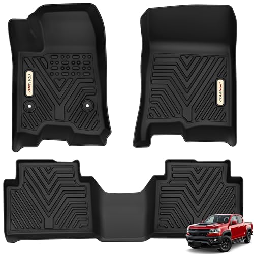 YITAMOTOR Floor Mats Compatible with Chevrolet Chevy Colorado Crew cab 2023 2024 2025 & GMC Canyon 2023 2024 2025, TPE All Weather Protection Slush 1s