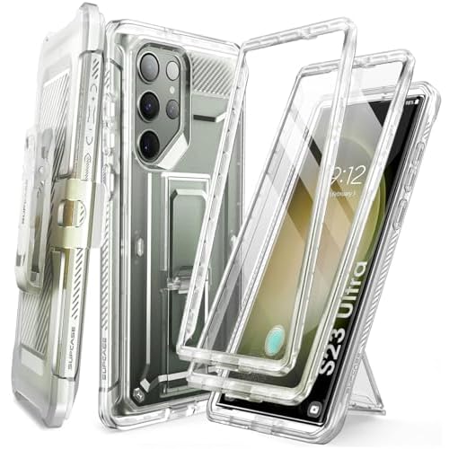 SUPCASE for Samsung Galaxy S23 Ultra Case with Stand, [Unicorn Beetle Pro] [2 Front Frames] [Built-in Screen Protector & Belt-Clip] Military-Grade Pro