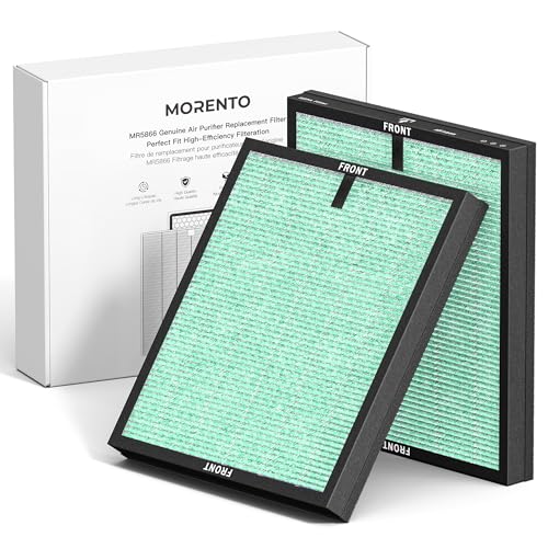 MORENTO Genuine Air Purifier Replacement Filter, True HEPA Filter Compatible with MR5866 for 99.97% Air Pollutants, Odor and Smoke, Pet Dander Version