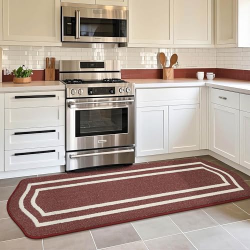 COSY HOMEER Long Kitchen Floor Mats for in Front of Sink Super Absorbent Kitchen Rugs and Mats 24"x79" Non-Skid Kitchen Mat Standing Mat Washable,Poly