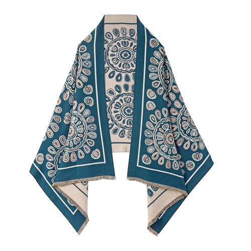 SWAT PANY Scarf for Women Pashmina Blanket Shawls and Wraps Winter Warm Scarves Indigo