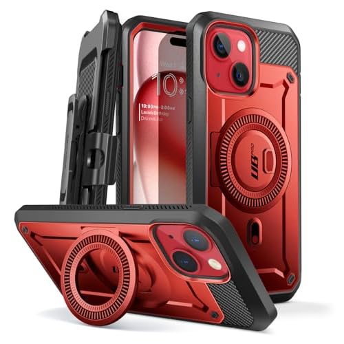 SUPCASE for iPhone 15 Case with Stand (Unicorn Beetle Pro Mag), [Built-in Screen Protector & Belt Clip] [Compatible with MagSafe] Military-Grade Magne