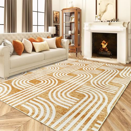 Garvee Machine Washable Rug 5x7 Modern Arch Pattern Non-Slip Polyester for Living Room, Bedroom, Nursery, Coffee