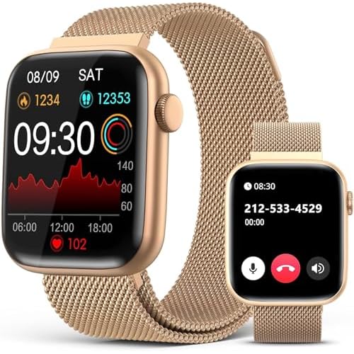 EarlySincere Smart Watches for Women Blood Pressure, 1.9" HD Full Touch Screen, Fitness Tracker with Heart Rate Blood Oxygen Sleep Monitor, IP67 Water