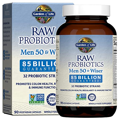 Garden of Life Raw Probiotics for Men Over 50 - Men 50 & Wiser Probiotic with Acidophilus and Bifidobacteria Probiotic-Created Vitamins, Enzymes, and
