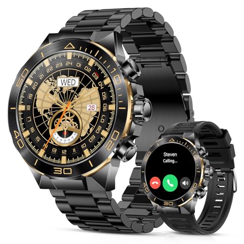 Smart Watch for Men Answer-Make Call for Android iPhone, 1.43" AMOLED HD Screen Mens Luxury Watch, 400mAh Heavy Duty Smartwatch Heart Rate Blood Oxyge