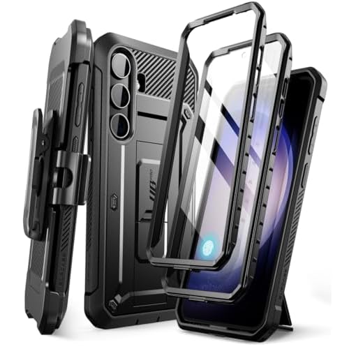 SUPCASE for Samsung Galaxy S24 Case with Stand [2 Front Frames] [Built-in Screen Protector & Belt-Clip] [Military-Grade Protection] Heavy Duty Rugged