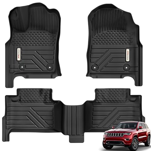 YITAMOTOR Upgraded Floor Mats Compatible with Jeep Grand Cherokee 2016-2021- WK 2022 - Dodge Durango 2016-2024 All Weather Floor Liners, TPE Anti-Slip