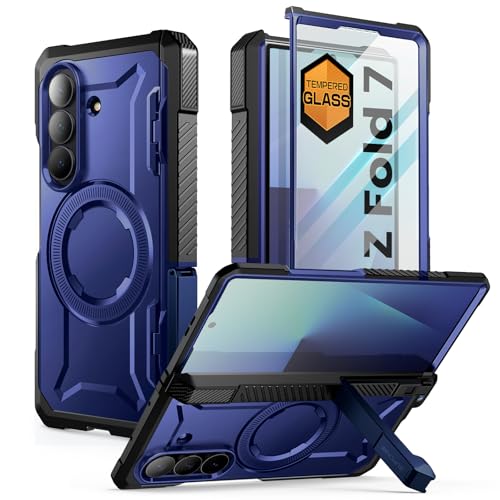 SUPCASE for Samsung Galaxy Z Fold 7 Case with Kickstand (UB Grip), [Compatible with MagSafe] [Built-in Tempered Glass Screen Protector] [Hinge Coverag