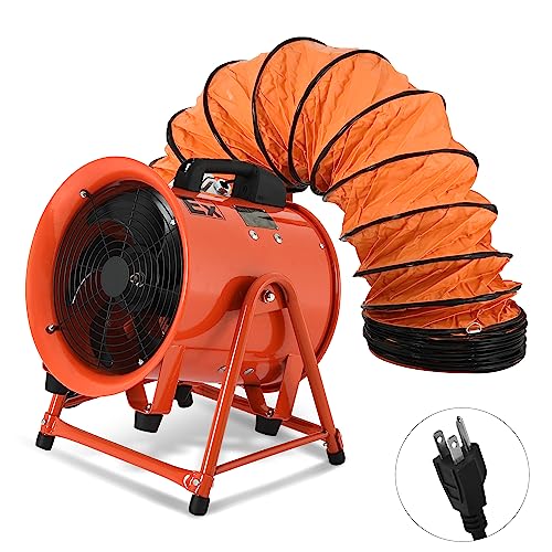 YITAHOME 12 Inch Explosion Proof Fan, Utility Blower Extractor Fan with Detachable A-frame Angle Adjustable, Portable Exhaust Fan with 16FT Ventilator