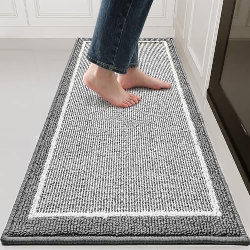 Kitchen Runner Rugs Non Slip Washable Long Kitchen Rugs Absorbent Dirt Resist Runners for Kitchen Floor Mat in Front of Sink Rug, Laundry, Entryway Fl