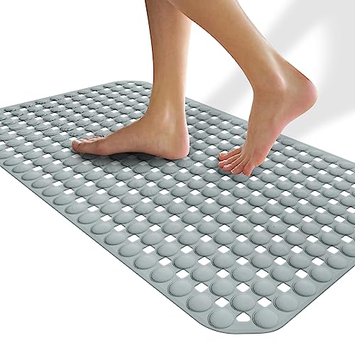 SELIBRE Bath Mat, TPR Material Suction Cups Shower Mats for Inside Shower, Machine Washable Quick Dry Bathtub Mat for Bathroom and Spa, 27'' x 15'' (G