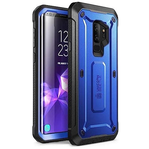 SUPCASE Unicorn Beetle Pro Galaxy S9+ Plus Case - Royal Blue, Built-in Screen Protector, Rugged Holster