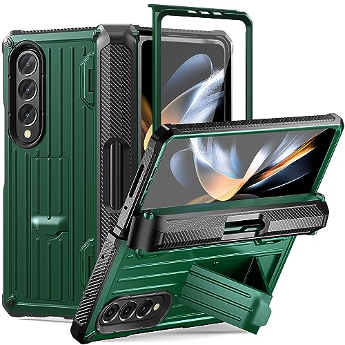 for Samsung Galaxy Z Fold 4 Armor Protect Case,Bulit-in[Kickstand] [S Pen Holder] [Screen Protector] [Hinge Protection] Heavy Duty Shockproof & Milita