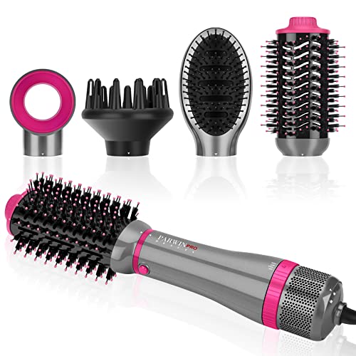 4 in 1 Hair Dryer Brush Set, Multi Air Styler with 4 Attachments as Hairdryer, Hot Air Brush, Hair Diffuser, Hot Brush for Hair Styling, Ionic Care Fr