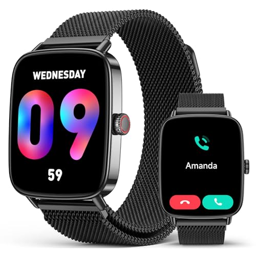 2025 Smart Watches for Men, 1.85" AI Voice Smartwatch, 24-7 Heart Rate Monitor, Stress-SpO2-Sleep Tracker, IP68 Waterproof, Weather, 100+ Sports Fitne