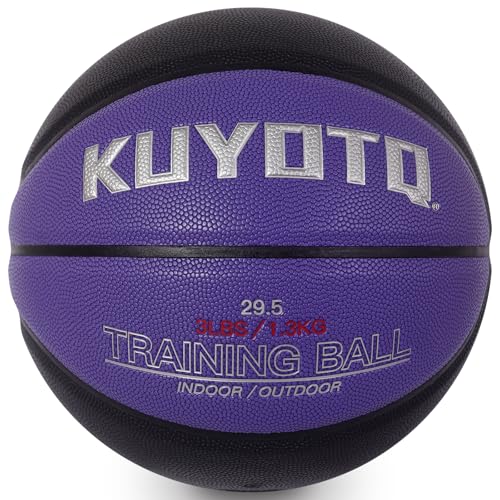 KUYOTQ 3LBS-3.3LBS-2.2LBS Weighted Heavy Basketball 29.5-28.5" Composite Indoor Outdoor Training Size 7-6 Basketball Equipment for Improving Ball Hand