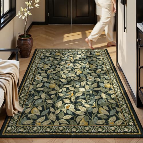 Moynesa Bird Washable 5x7 Area Rugs, Ultra-Thin Soft Rugs for Living Room Non-Slip, Stain Resistant Low-Pile Vintage Bedroom Rug, Large Indoor Carpet