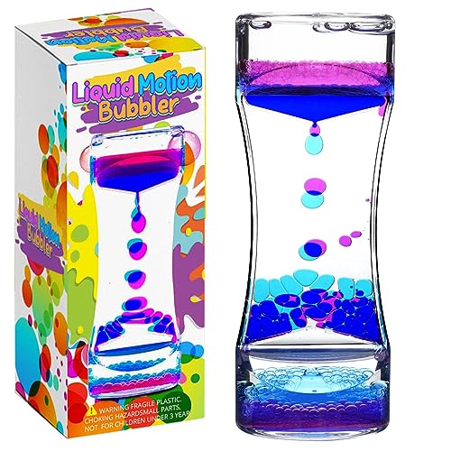 YUE MOTION Liquid Motion Bubbler Visual Sensory Toys, Liquid Timer– New Big Calming Sensory Bubbler Toy- Colorful Liquid Hourhlass for Stocking Stuf