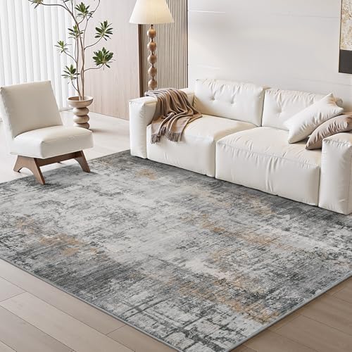 4 x 6 Area Rugs for Living Room, Machine Washable Non Slip Rug Ultra Soft Low Pile Indoor Carpet Modern Abstract Rugs for Bedroom Office Room Dining R