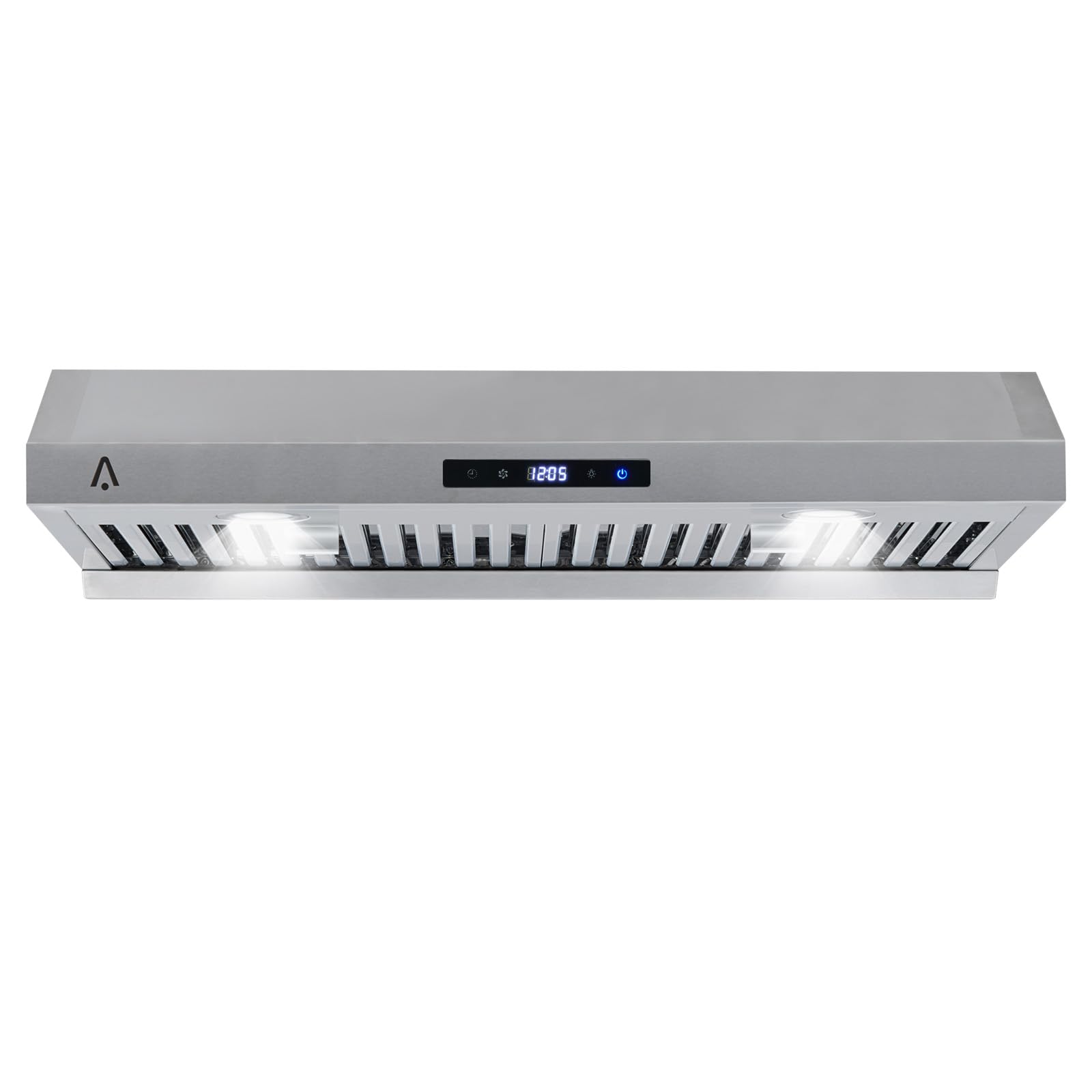 Garvee Under Cabinet Range Hood 30 Inch, 3 Speed Exhaust Fan, Stainless Steel Kitchen Stove Vent Hood, Touch Controls, LED Lights, Time Settings, Stai