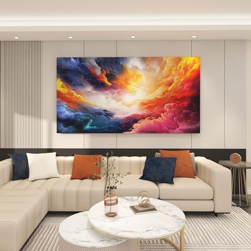 Pogusmavi Wall Art for Living Room - Abstract Canvas Wall Art - Colorful Paintings for Wall Decorations - Large Wall Decor - Art Work for Office Conte