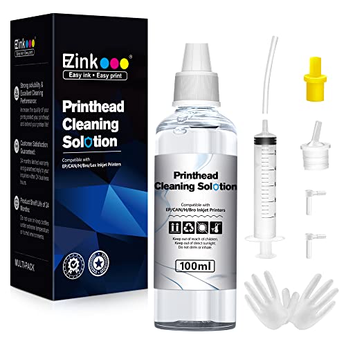 E-Z Ink Printer Cleaning Kit for Epson Ecotank Printer, Printerhead Cleaning kit for HP-Canon-Brother Inkjet Printers, Printhead Cleaning Solution, 10