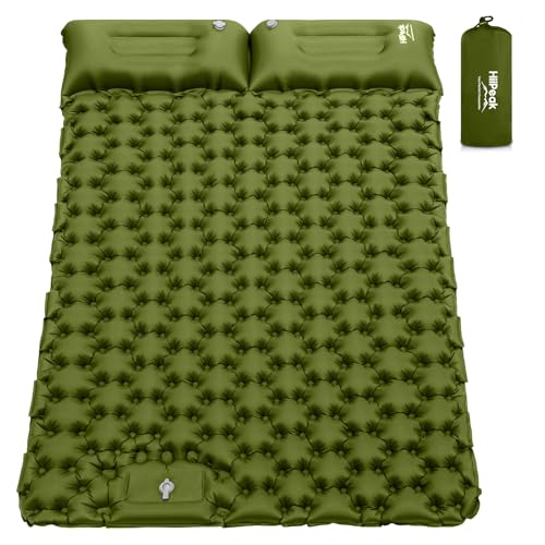 HiiPeak Camping Sleeping Pad, Ultralight Camping Mat with Pillow Built-in Foot Pump Inflatable Sleeping Pads Compact for Backpacking Hiking Traveling