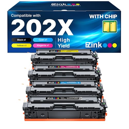 E-Z Ink Compatible 202X High Yield Replacement for HP 202X Toner Cartridges 202A CF500X CF500A with Chip to Use with HP Color Pro MFP M281fdw M281cdw