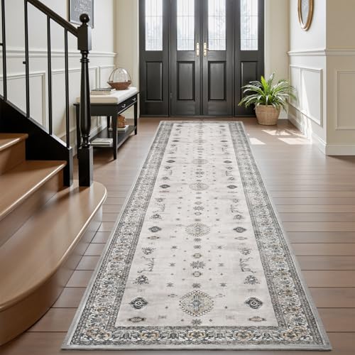 AMOAMI Vintage 3X10 Runner Rug Non Slip Soft Runners for Hallways Washable Hallway Runner Bedside Rugs for Bedroom Long Rug for Hallways Entryway Laun