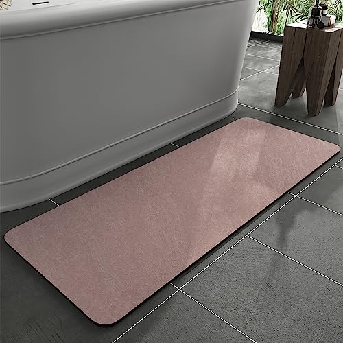 MontVoo -Bath Mat Rug-Rubber Backing Non Slip Quick Dry Absorbent Thin Bathroom Rugs Fit Under Door-Faux Suede Surface Bathroom Floor Mats-Shower Rug
