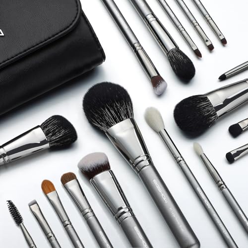 Professional Makeup Brush Set, EIGSHOW High End Makeup Brushes for Foundation Powder Blending Blush Bronzer Eyeliner Eyeshadow with Case (PRO 18pcs Gr