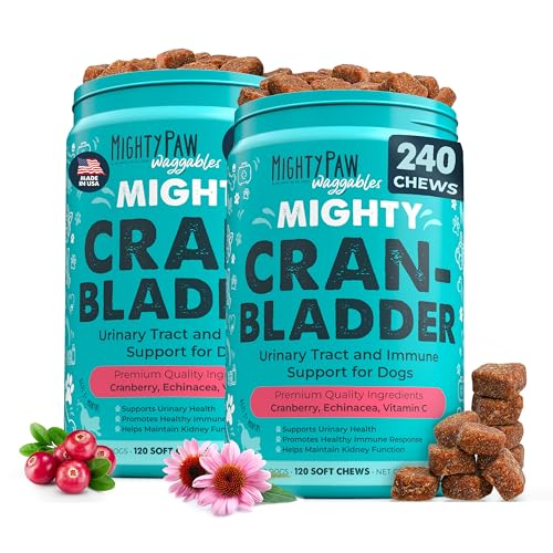 Mighty Paw Waggables Cran-Bladder (Made in The USA) 2-Pack | Vet Formulated Cranberry Supplement for Dogs – Cranberry Chews for Dogs, Urinary Tract