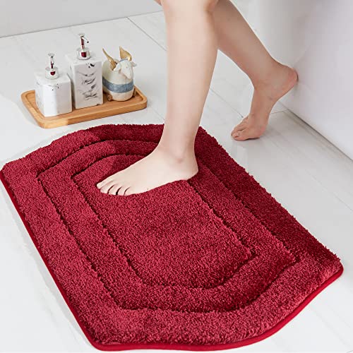 COSY HOMEER Extra Thick Bath Rugs for Bathroom - Anti-Slip Bath Linen Sets Mats Soft Plush 100% Strong Polyester Living Room Bedroom Water Absorbent(R