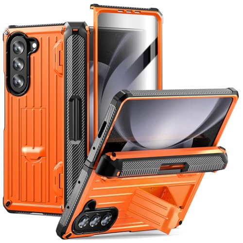 for Samsung Galaxy Z Fold 5 Armor Protect Case,Bulit-in[Kickstand] [S Pen Holder] [Screen Protector] [Hinge Protection] Heavy Duty Shockproof & Milita