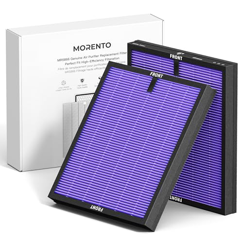 MORENTO Genuine Air Purifier Replacement Filter, True HEPA Filter Compatible with MR5866 for 99.97% Air Pollutants, Odor and Smoke, Multifunctional Ve