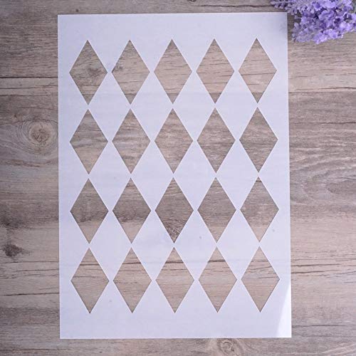 DIY Decorative Harlequin Templates Stencil for Painting on Walls Furniture Scrapbooking Crafts, A3 Size