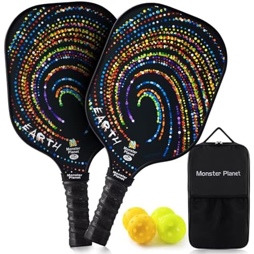 Pickleball Paddles Set 2, Fiberglass Pickleball Paddles Usapa Approved, Pickle Ball Rackets Unibody Thermoformed,Pickle Ball Paddle Suitable for Novic