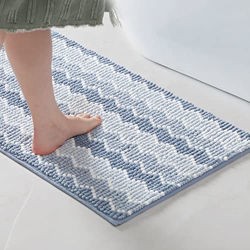 KASENTEX Non-Shedding Soft Luxury Bathroom Rugs 26x44, Absorbent Chenille Bath Mats, Durable Non-Slip Machine Wash Bath Carpet for Bathroom Floor, Tub