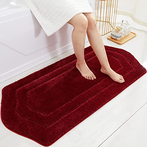 COSY HOMEER Extra Thick Bath Rugs for Bathroom - Anti-Slip Bath Linen Sets Mats Soft Plush100% Strong Polyester Living Room Bedroom Water Absorbent(Re