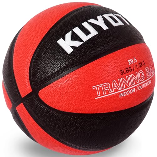 KUYOTQ 3LBS-3.3LBS-2.2LBS Weighted Heavy Basketball 29.5-28.5" Composite Indoor Outdoor Training Size 7-6 Basketball Equipment for Improving Ball Hand